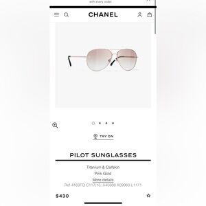 Chanel Aviator Sunglasses with Pink Gradient Lenses